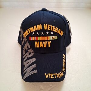 Navy Vietnam Veteran Hat - Blue and Yellow
